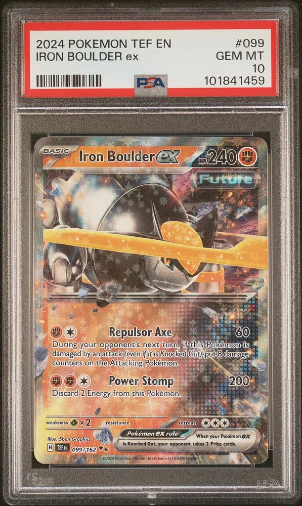 2024 Pokemon Tef En-temporal Forces 099 Iron Boulder Ex PSA 10