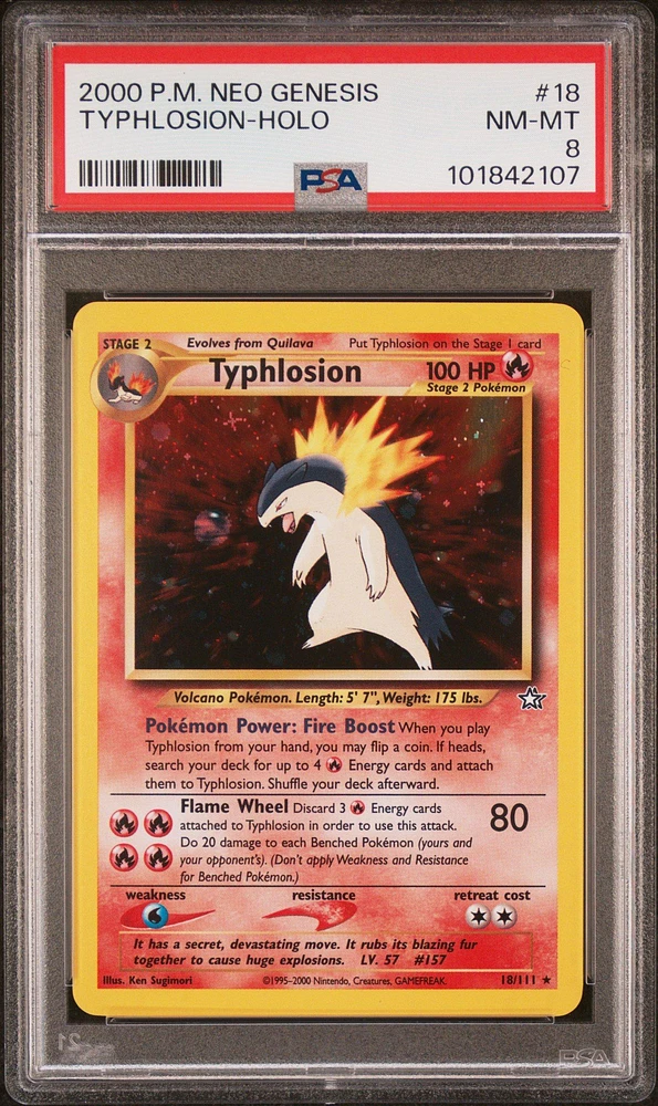 2000 Pokemon Neo Genesis Typhlosion-holo PSA