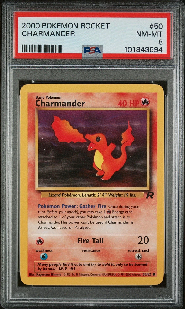 2000 Pokemon Rocket 50 Charmander PSA