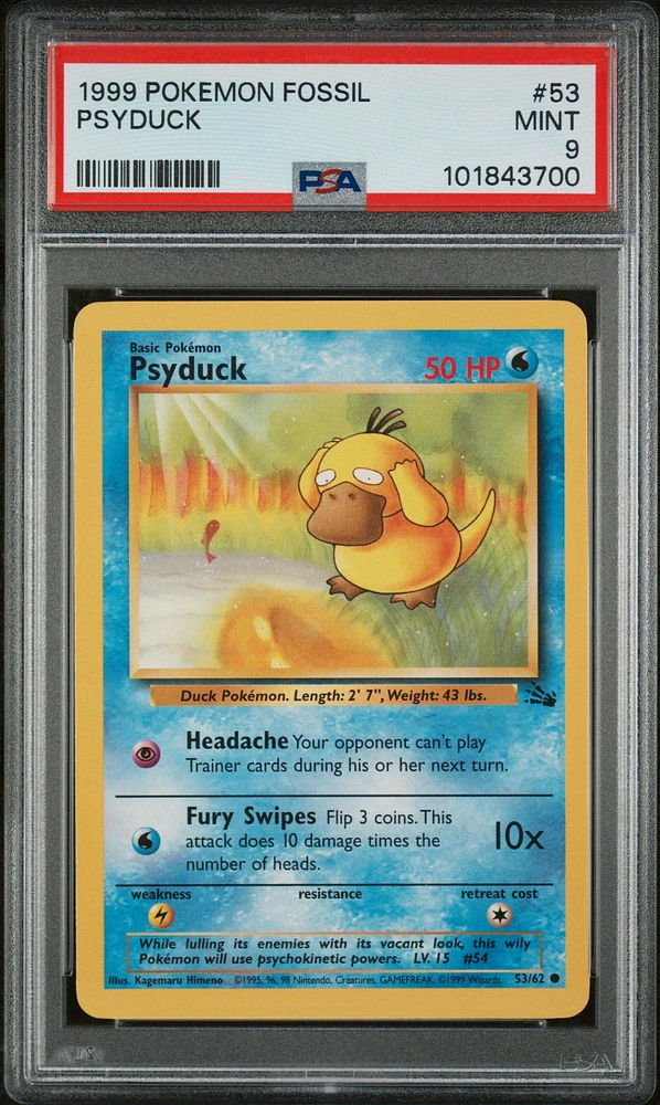 1999 Pokemon Fossil 53 Psyduck PSA