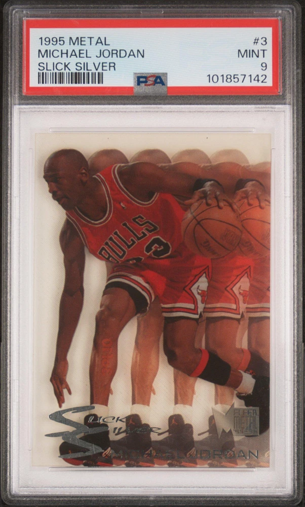 1995 Metal Slick Silver 3 Michael Jordan PSA 9