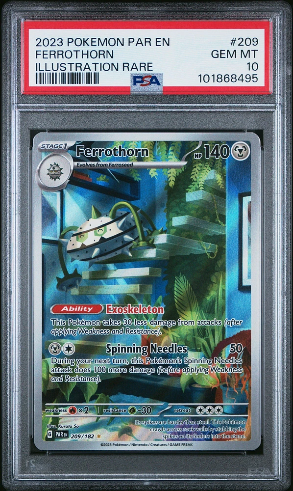 2023 Pokemon Par En-paradox Rift 209 Ferrothorn Illustration Rare PSA
