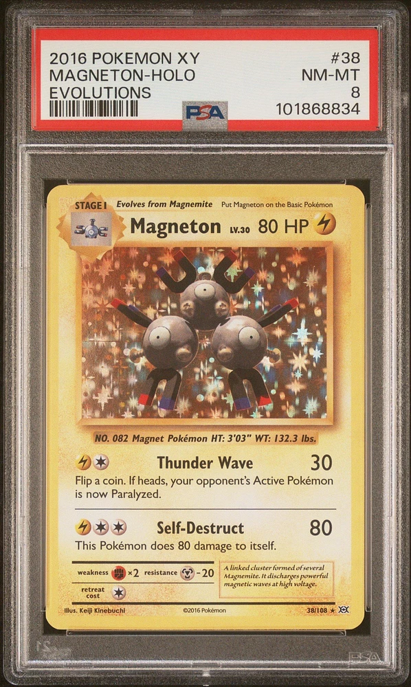 2016 Pokemon Xy Evolutions 38 Magneton-holo PSA