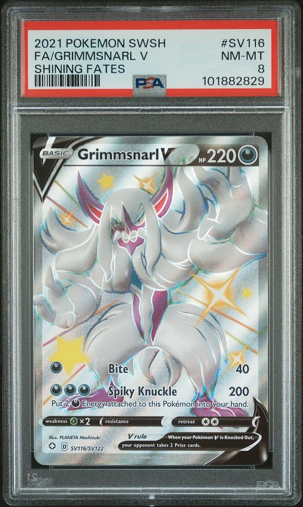 2021 Pokemon Sword & Shield Shining Fates Sv116 Full Art/grimmsnarl V PSA