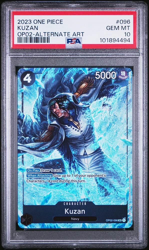 2023 One Piece Op02-paramount War 096 Kuzan Alternate Art PSA 10