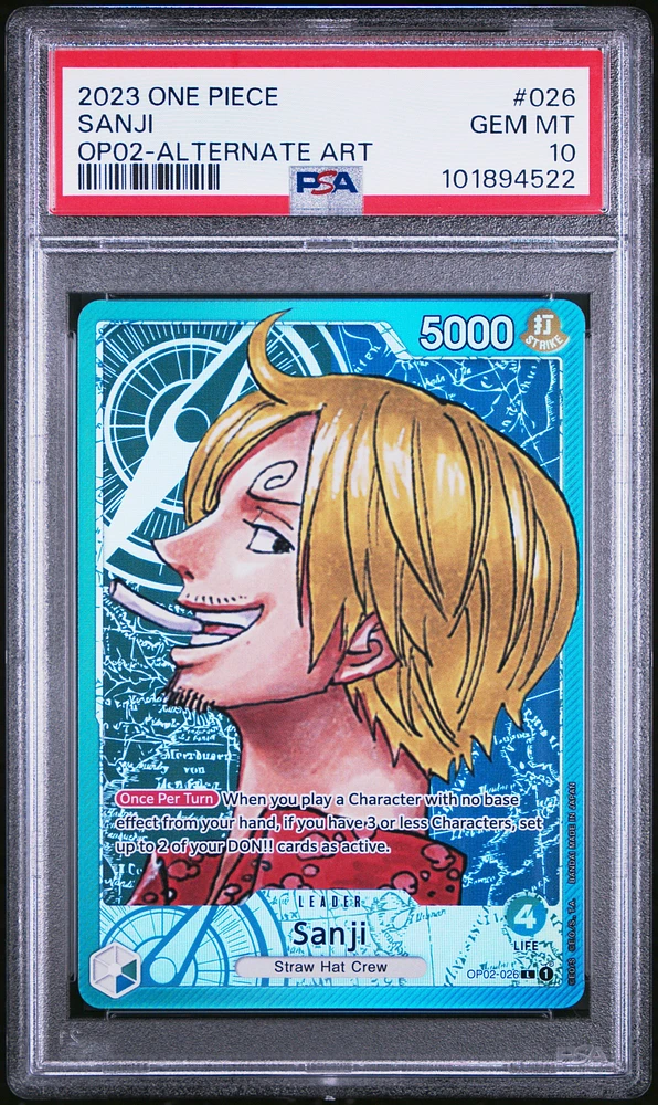 2023 One Piece Op02-paramount War 026 Sanji Alternate Art PSA 10