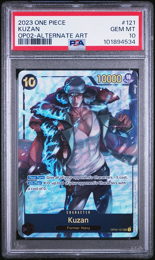 2023 One Piece Op02-paramount War 121 Kuzan Alternate Art PSA 10