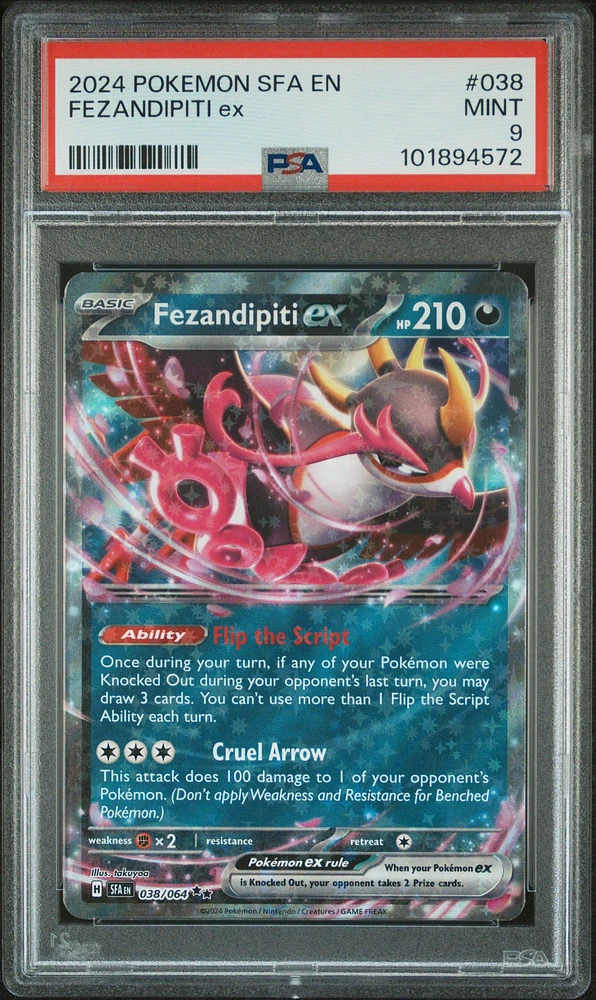 2024 Pokemon Sfa En-shrouded Fable 038 Fezandipiti Ex PSA