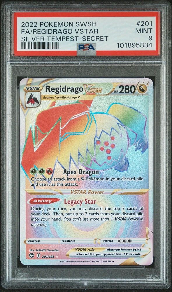 2022 Pokemon Sword & Shield Silver Tempest 201 Full Art/regidrago Vstar Secret PSA