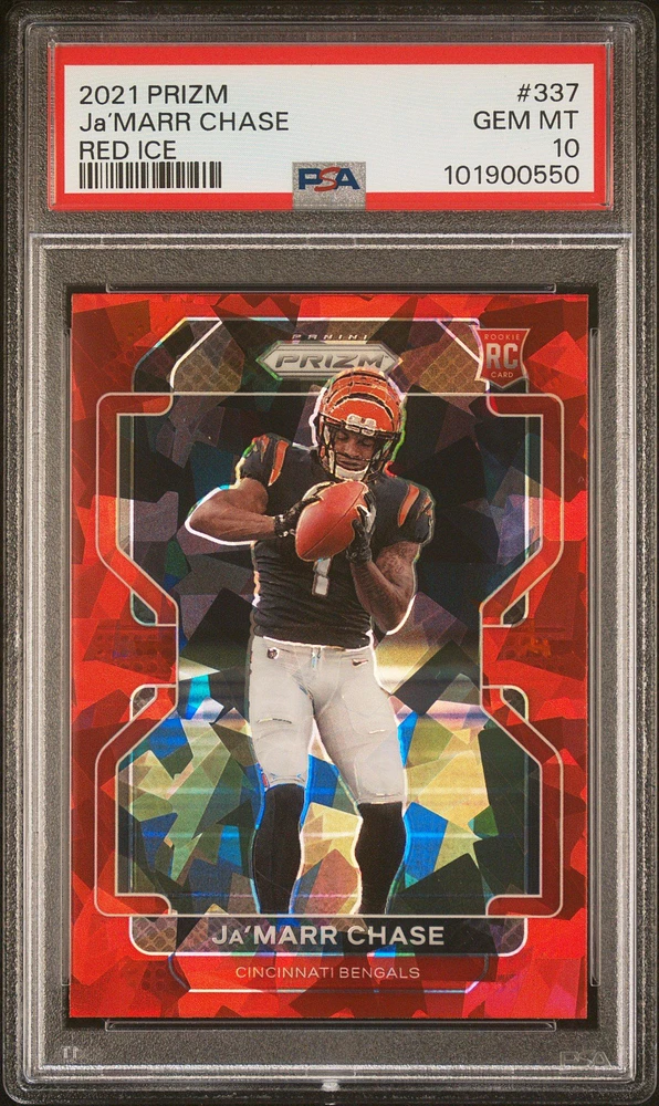 2021 Panini Prizm 337 Ja’marr Chase Red Ice PSA