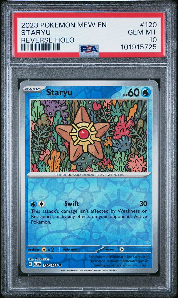 2023 Pokemon Mew En-151 120 Staryu Reverse Holo PSA 10