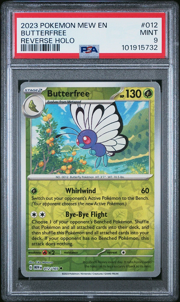 2023 Pokemon Mew En-151 012 Butterfree Reverse Holo PSA 9