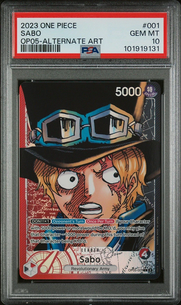 2023 One Piece Op05-awakening Of The New Era Sabo Alternate Art PSA 10