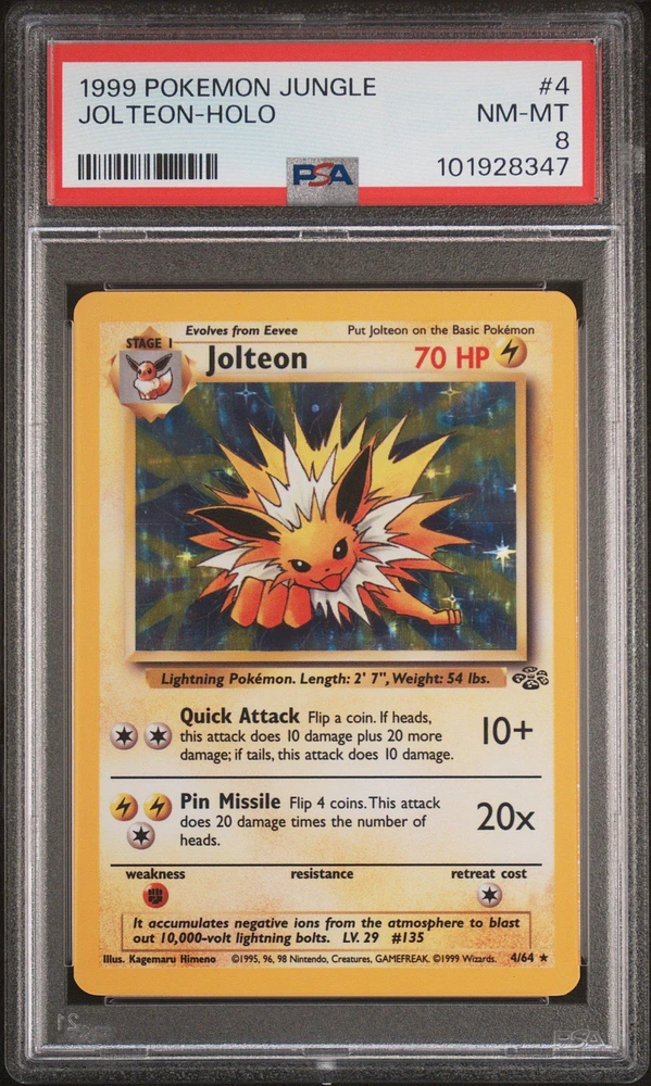 1999 Pokemon Jungle 4 Jolteon-holo PSA