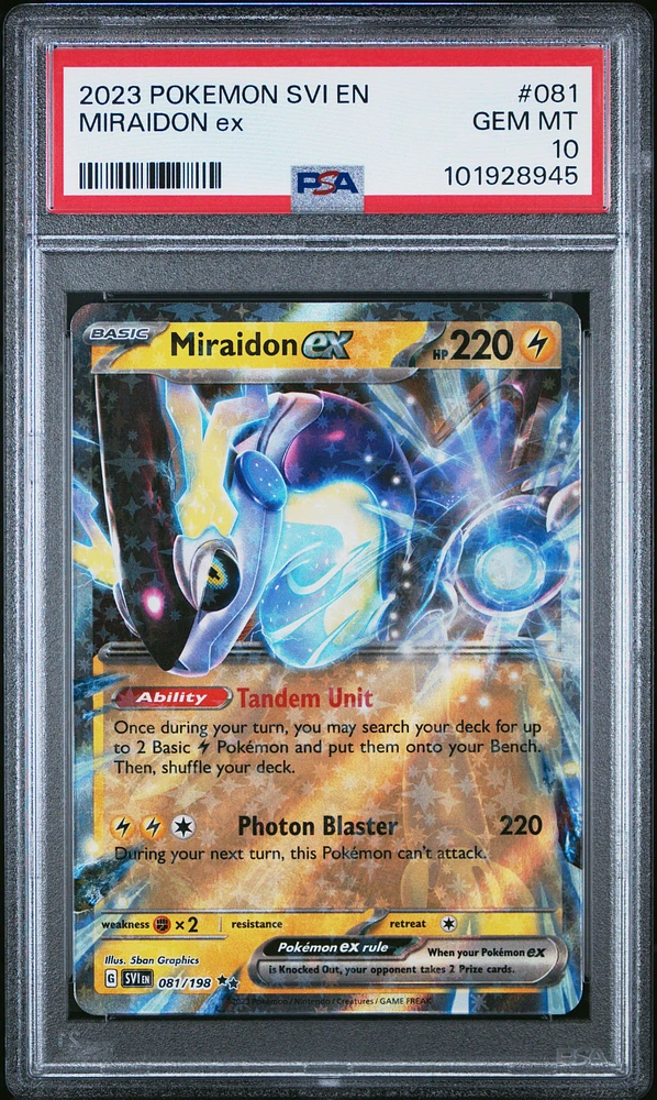 2023 Pokemon Svi En-scarlet & Violet Miraidon Ex PSA