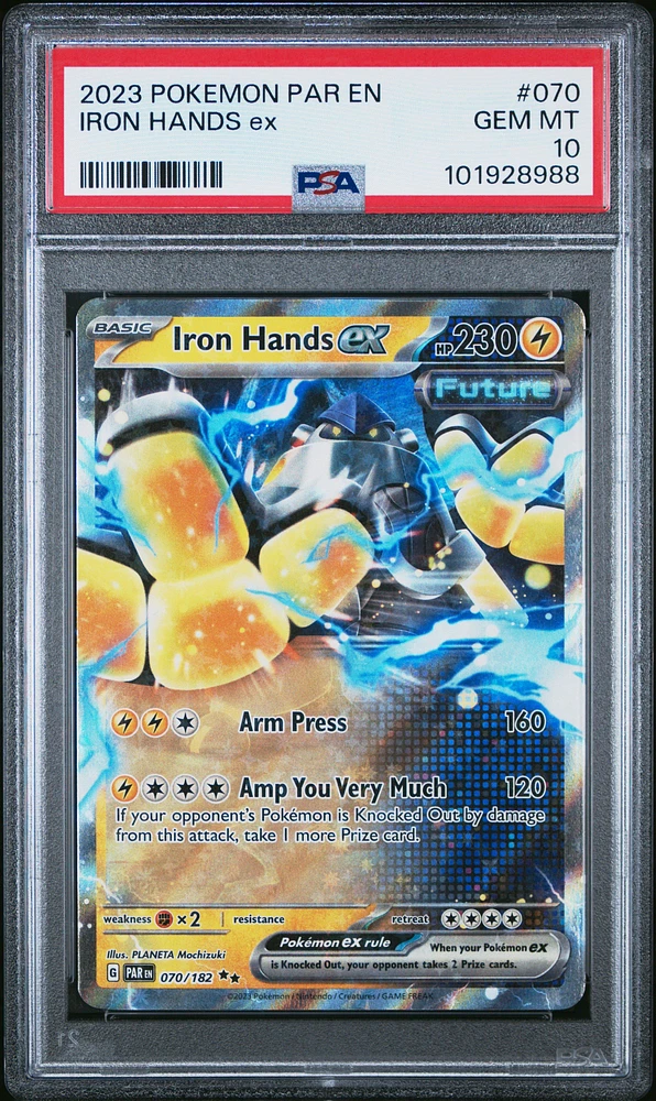 2023 Pokemon Par En-paradox Rift 070 Iron Hands Ex PSA 10