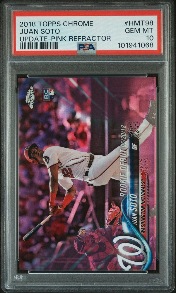 2018 Topps Chrome Update Hmt98 Juan Soto Pink Refractor PSA 10