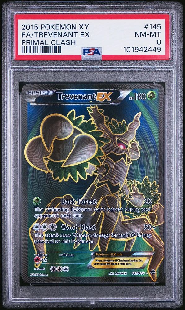 2015 Pokemon Xy Primal Clash 145 Full Art/trevenant Ex PSA