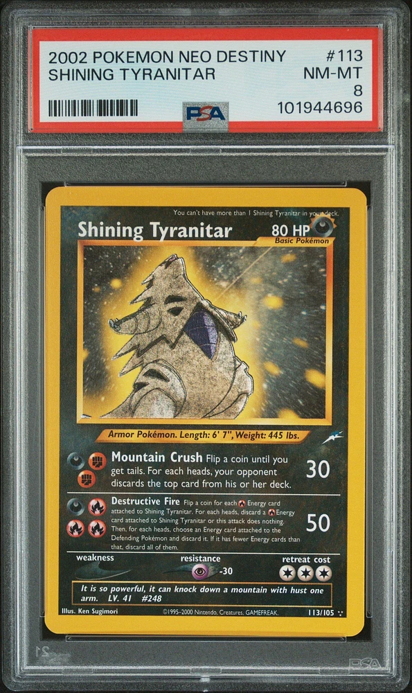 2002 Pokemon Neo Destiny 113 Shining Tyranitar PSA