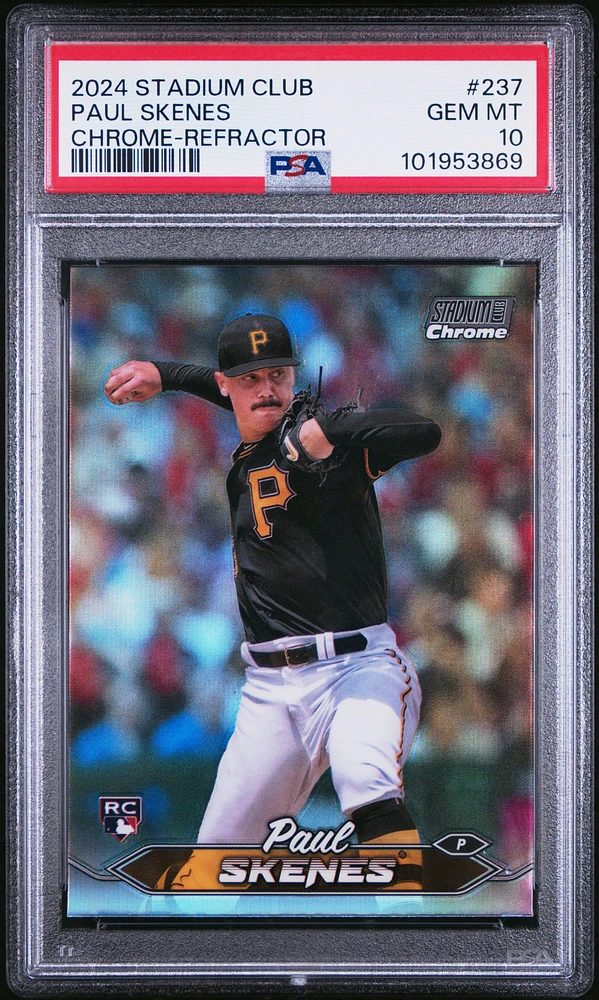 2024 Topps Stadium Club 237 Paul Skenes Chrome-refractor PSA 10