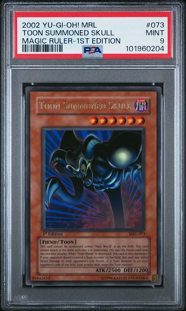 2002 Yu-gi-oh! Mrl-magic Ruler 073 Toon Summoned Skull 1st Edition PSA 9