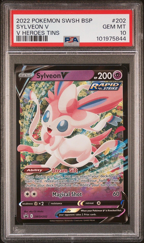 2022 Pokemon Swsh Black Star Promo 202 Sylveon V V Heroes Tins PSA