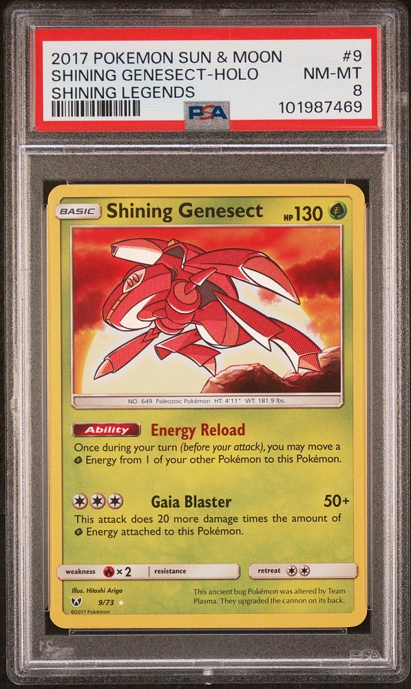 2017 Pokemon Sun & Moon Shining Legends 9 Shining Genesect-holo PSA