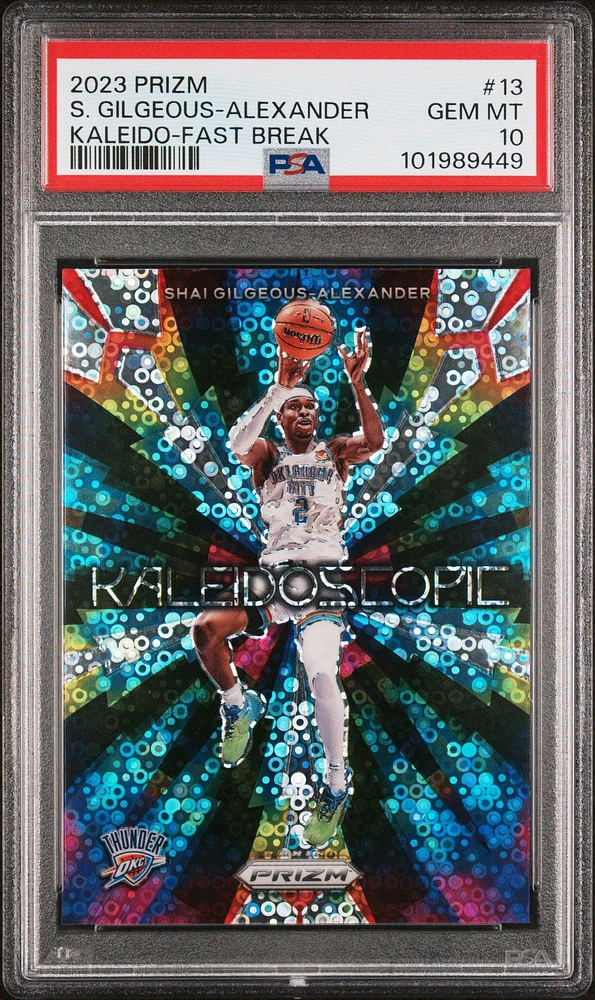 2023 Panini Prizm Kaleidoscopic 13 Shai Gilgeous-alexander Fast Break PSA 10