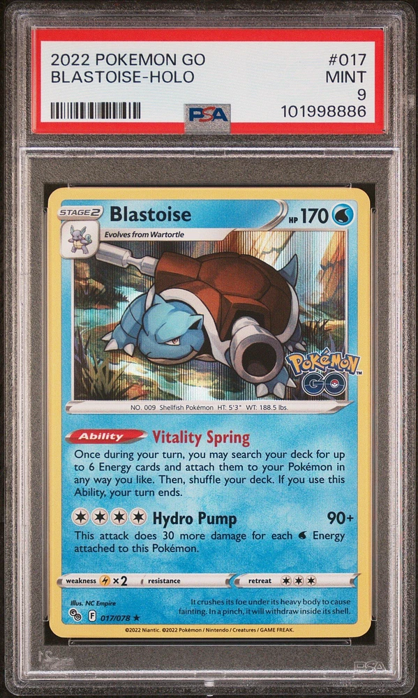 2022 Pokemon Go 017 Blastoise-holo PSA