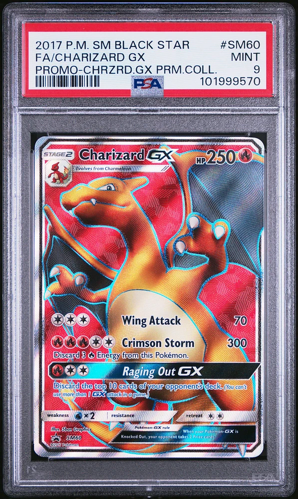 2017 Pokemon Sm Black Star Promo Sm60 Full Art/charizard Gx Charizard Gx Premium Collection PSA