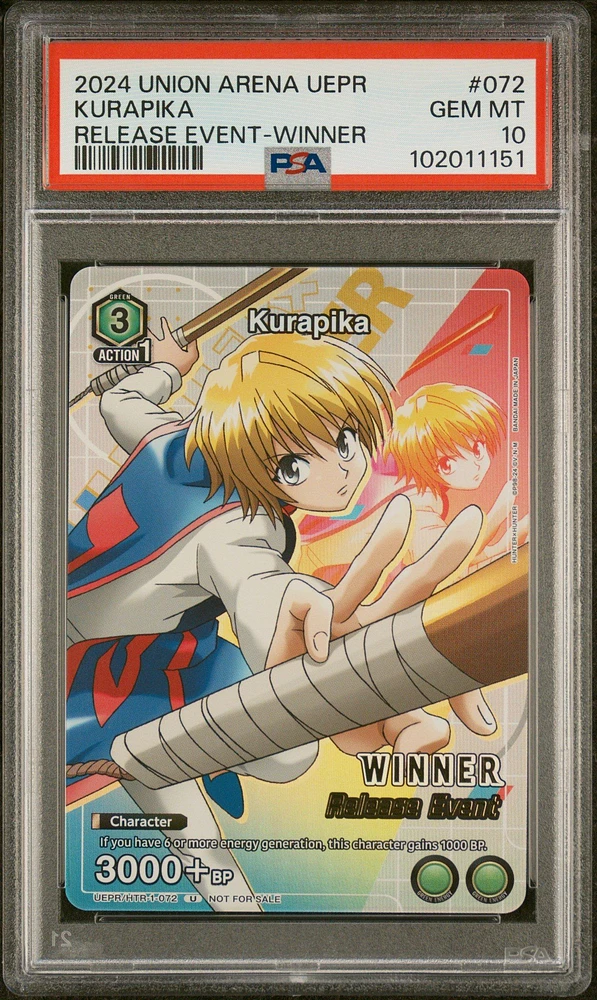 2024 Union Arena Uepr-promos 072 Kurapika Release Event-winner PSA 10