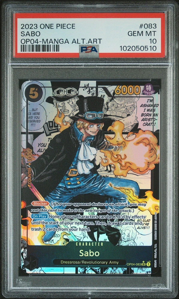 2023 One Piece Op04-kingdoms Of Intrigue 083 Sabo Manga Alternate Art PSA 10