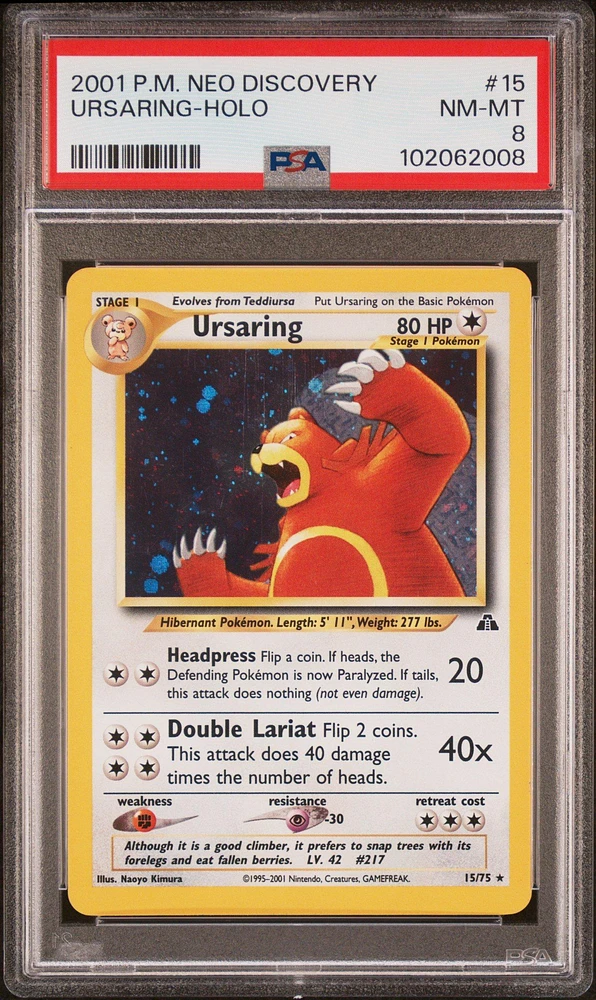 2001 Pokemon Neo Discovery 15 Ursaring-holo PSA