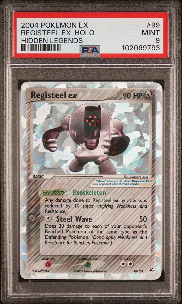 2004 Pokemon Ex Hidden Legends 99 Registeel Ex-holo PSA 9