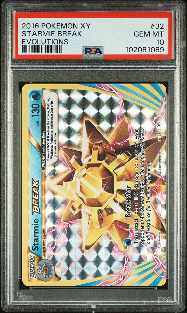 2016 Pokemon Xy Evolutions 32 Starmie Break PSA