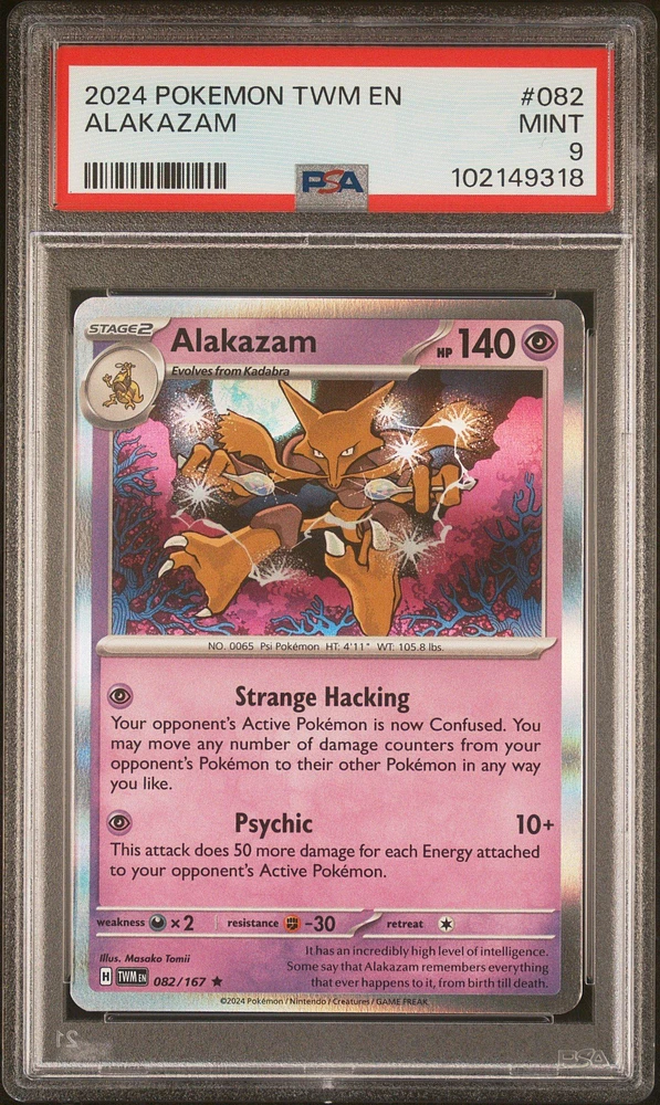 2024 Pokemon Twm En-twilight Masquerade 082 Alakazam PSA
