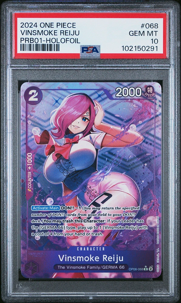 2024 One Piece Prb01-premium Booster -one Piece Card The Best- 068 Vinsmoke Reiju Holofoil PSA 10