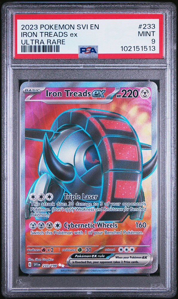 2023 Pokemon Svi En-scarlet & Violet 233 Iron Treads Ex Ultra Rare PSA