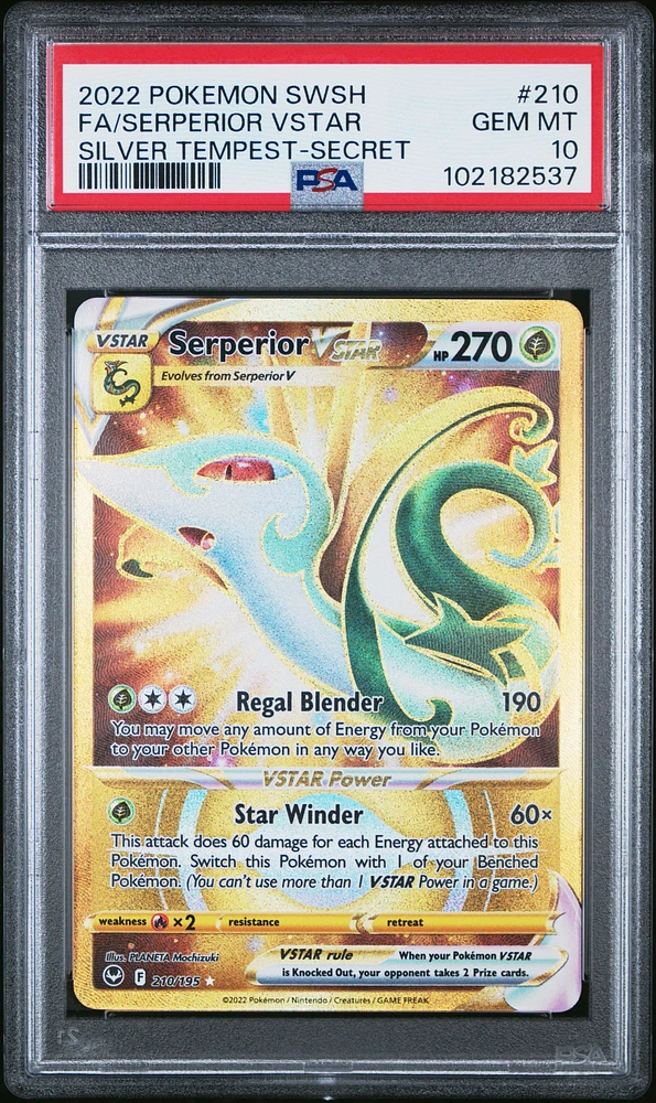 2022 Pokemon Sword & Shield Silver Tempest Full Art/serperior Vstar Secret PSA