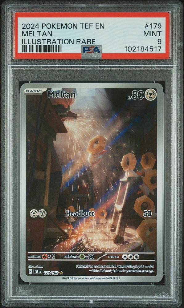 2024 Pokemon Tef En-temporal Forces 179 Meltan Illustration Rare PSA