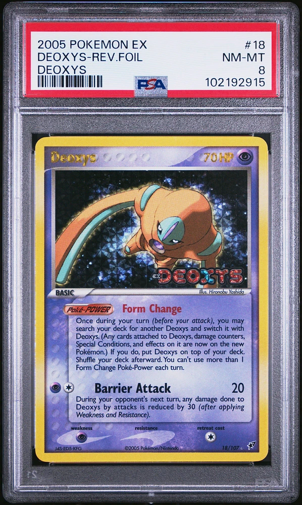 2005 Pokemon Ex Deoxys 18 Deoxys-reverse Foil PSA 8