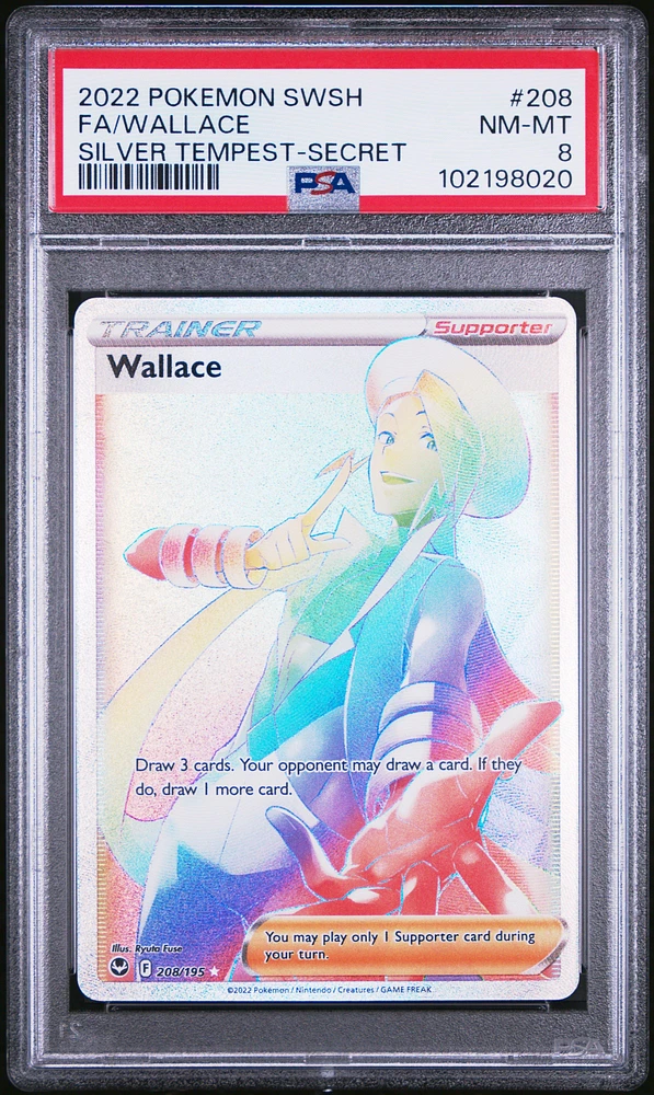 2022 Pokemon Sword & Shield Silver Tempest 208 Full Art/wallace Secret PSA