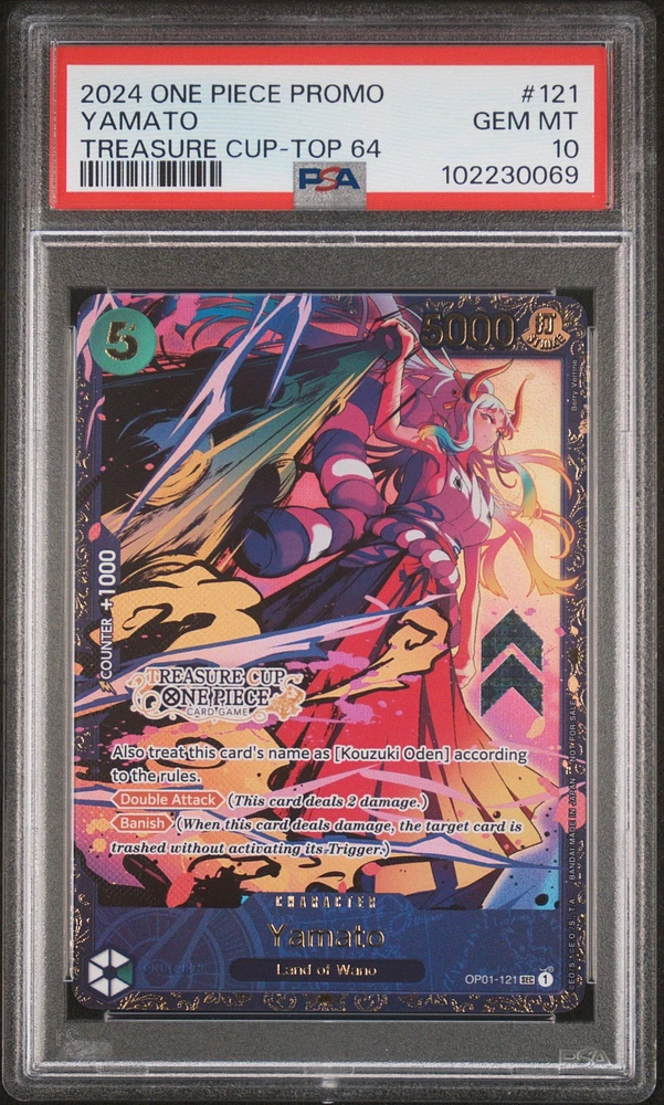 2024 One Piece Promos 121 Yamato Treasure Cup-top 64 PSA 10