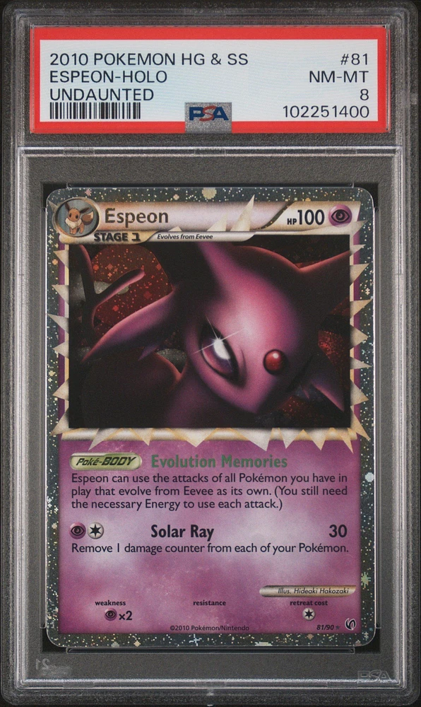 2010 Pokemon Heartgold & Soulsilver Undaunted Espeon-holo PSA
