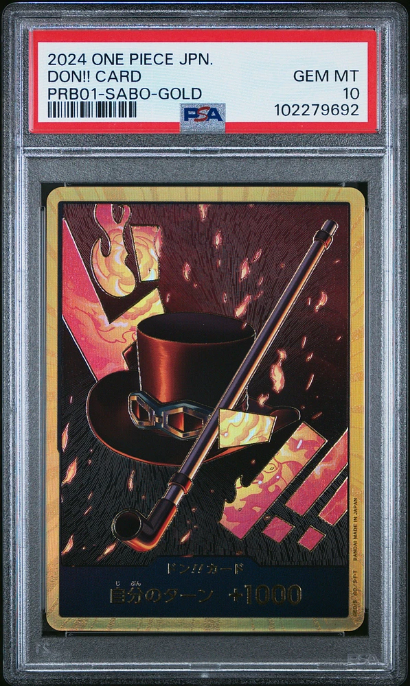 2024 One Piece Japanese Prb01-premium Booster -one Piece Card The Best- Don!! Card Sabo-gold PSA 10