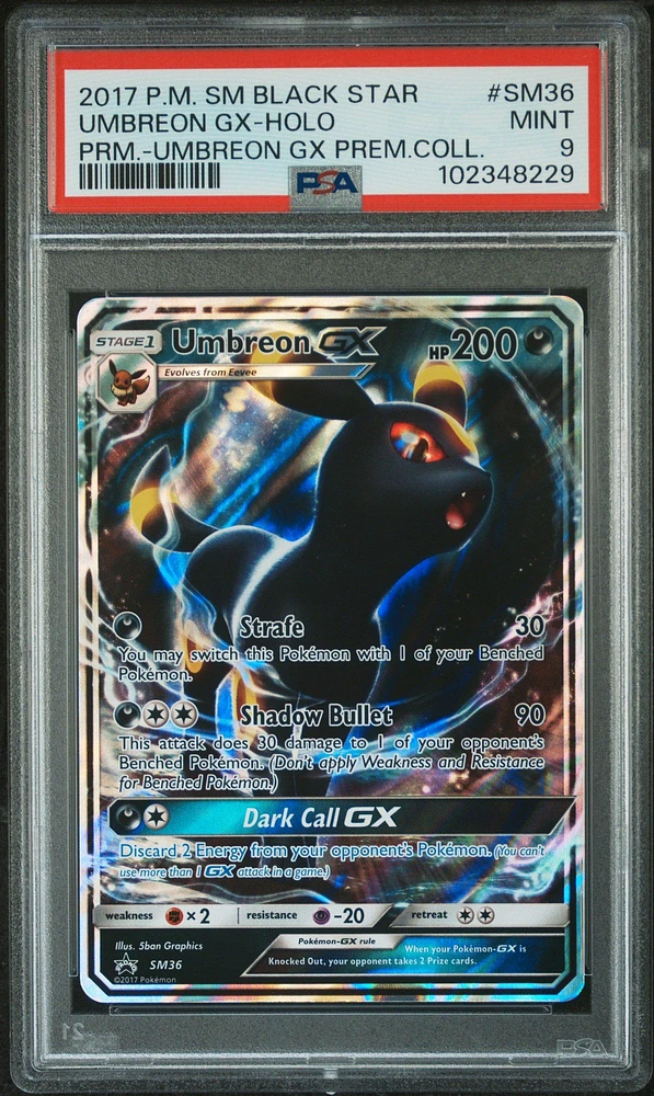 2017 Pokemon Sm Black Star Promo Sm36 Umbreon Gx-holo Umbreon Gx Premium Collection PSA