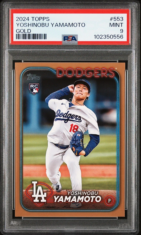 2024 Topps 553 Yoshinobu Yamamoto Gold PSA 9
