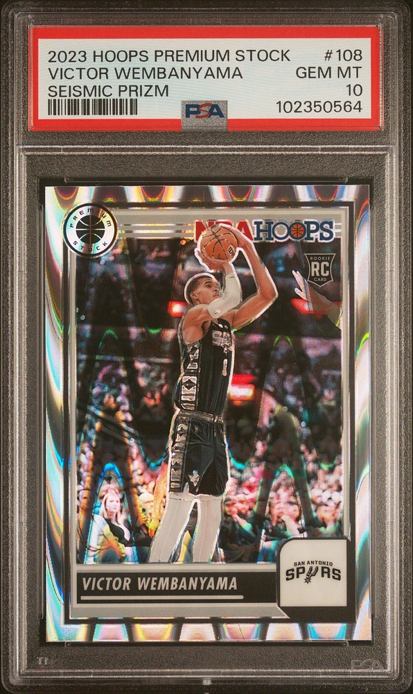2023 Panini Hoops Premium Stock Victor Wembanyama Seismic Prizm PSA