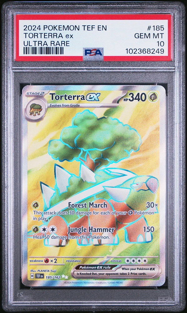 2024 Pokemon Tef En-temporal Forces 185 Torterra Ex Ultra Rare PSA 10