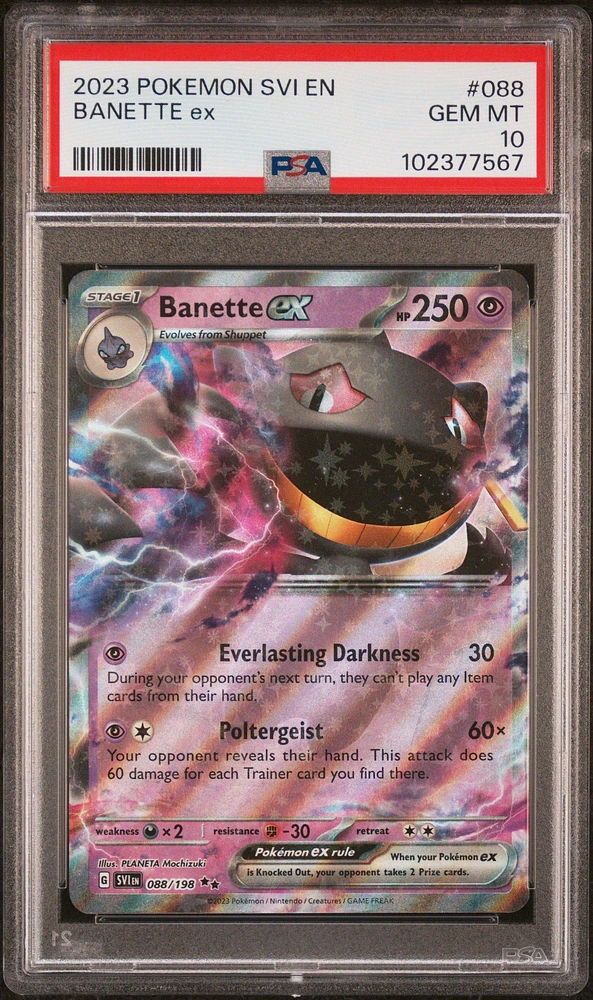 2023 Pokemon Svi En-scarlet & Violet 088 Banette Ex PSA